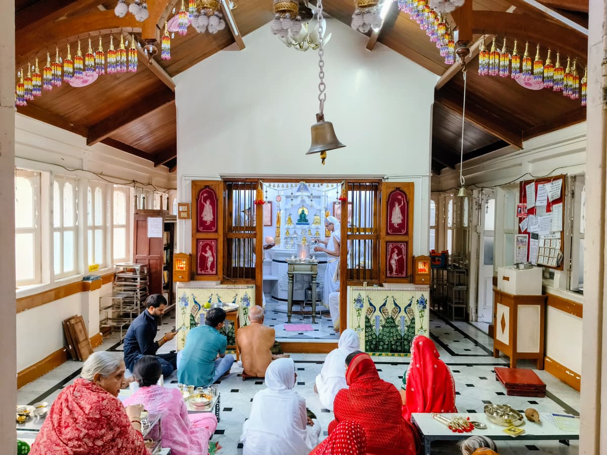 Puja at the Jain Temple