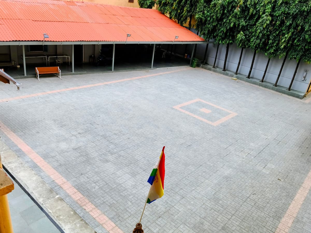 Courtyard with Jain Flag